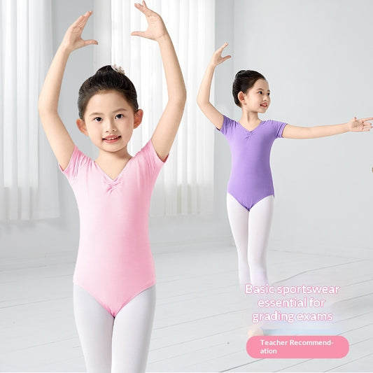 Girls Ballet Leotard - Long Sleeve Cotton Dance Bodysuit for Kids