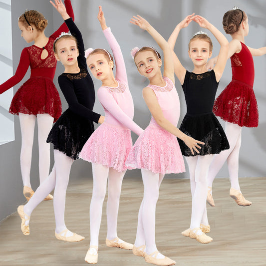 Girls Ballet Practice Outfit - Summer Short-Sleeve Dancewear